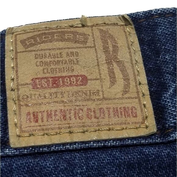 VINTAGE Lee Riveted Dark Wash High Rise Wide Leg Loose Fit Cargo Jeans Denim - Picture 11 of 11